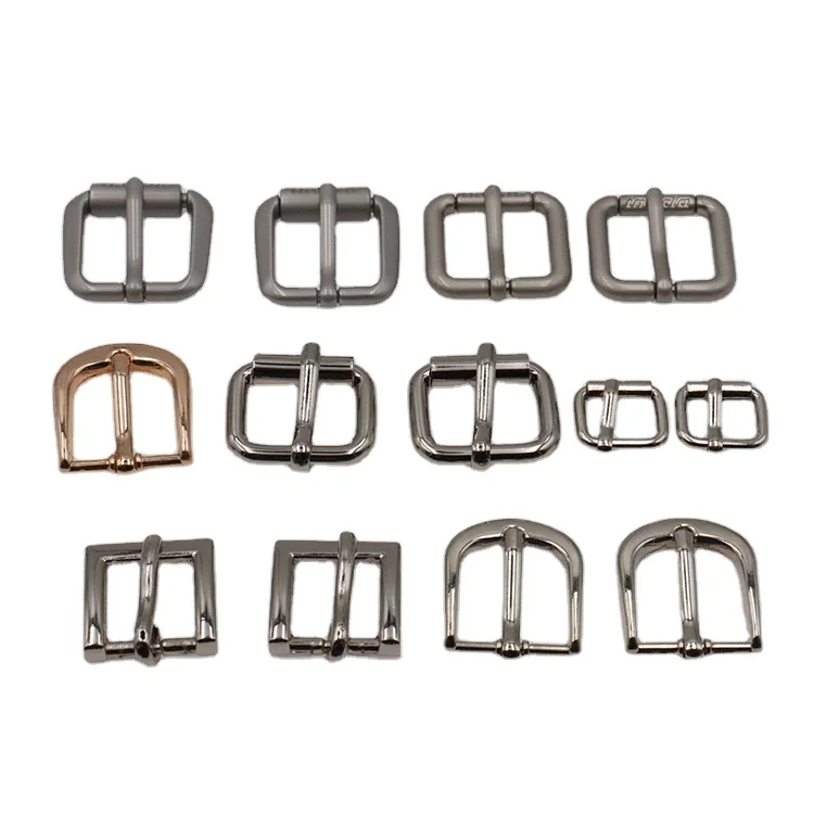 
Custom Logo Small 10mm 20mm 25mm Watch Strap Clasp Webbing Belt Loop Ring Roll Double Pin Metal Roller Pin Buckles For Handbag 