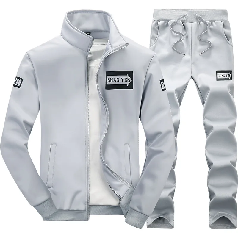 Autumn Sport Wear Man Running Training Two Piece Set Polyester Casual Pants Sweatsuit Pants Plus Size Track Suit for Men
