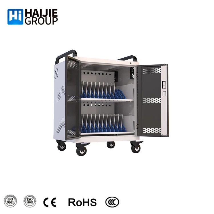 Stainless Steel Commercial Use 36 Bay OEM New Security Tablet Charging Cartmobile Tablet Charging Cart