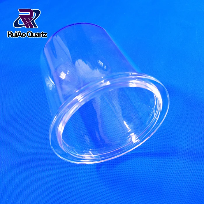 High quality heat resistant clear quartz pipe with flange furnace quartz tube