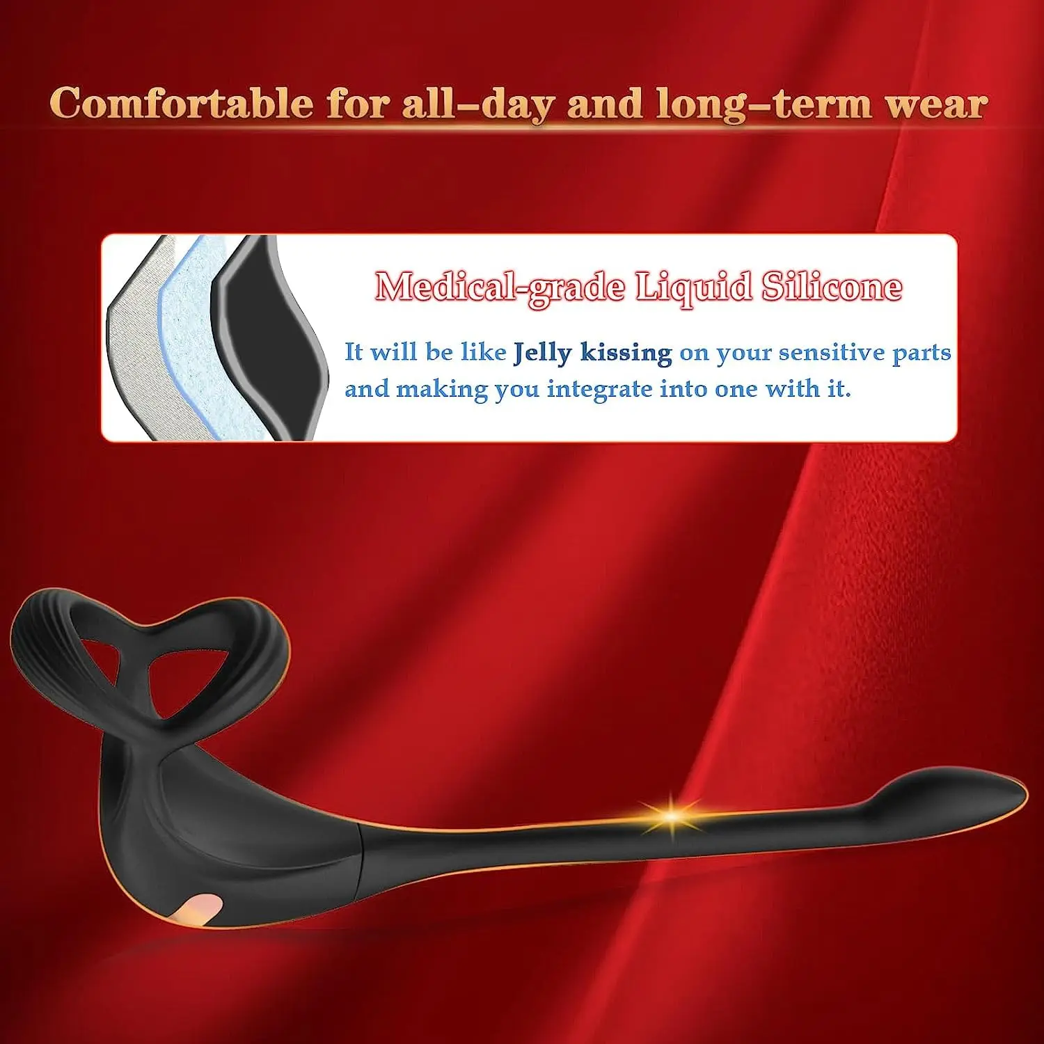 Amazon Hot Sale Remote Control Silicone Model Vibrating Cock Ring with Mini Bullet Prostate Anal Plug and Sex Toy for Men