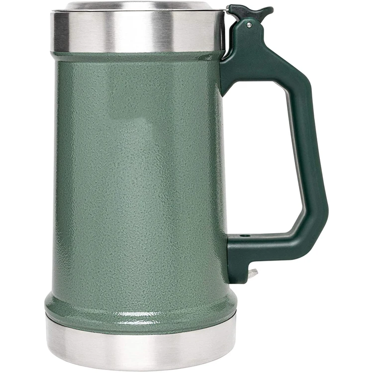 PURPLESEVEN 24oz Copo Termico Double Wall Vacuum Insulated Stainless Steel Big Grip Mugs Classic Bottle Opener Beer Stein Mug