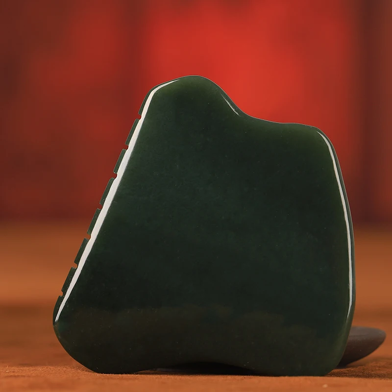 Натуральная бижутерия против старения, темно-зеленая яшма гуаша нефритовый нефрит, массажер гуаша, камень для доски