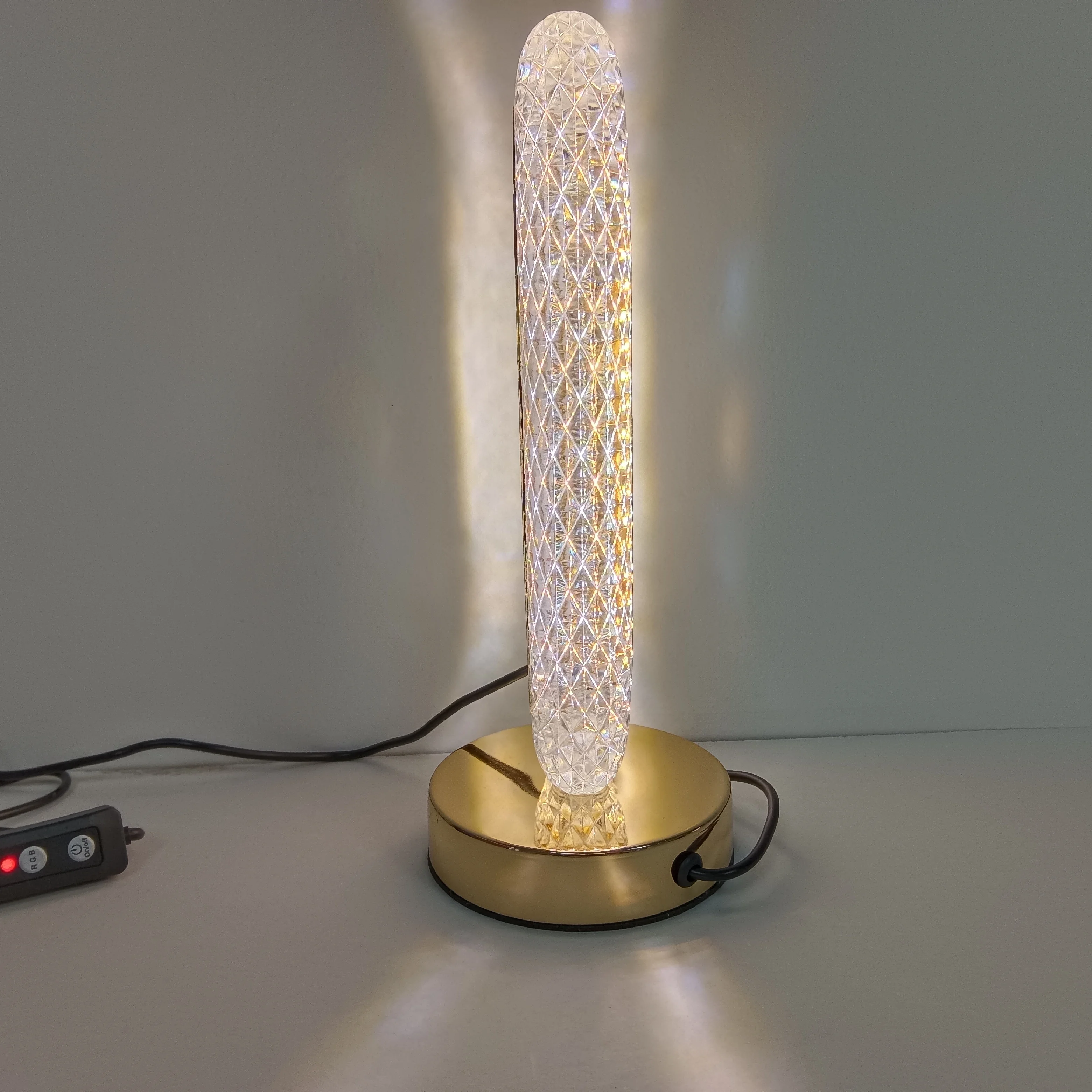 Factory price wholesale 3 Colors Dimmable LED Crystal Table Lamp Romantic Bar Decoration Night Light with USB Charging