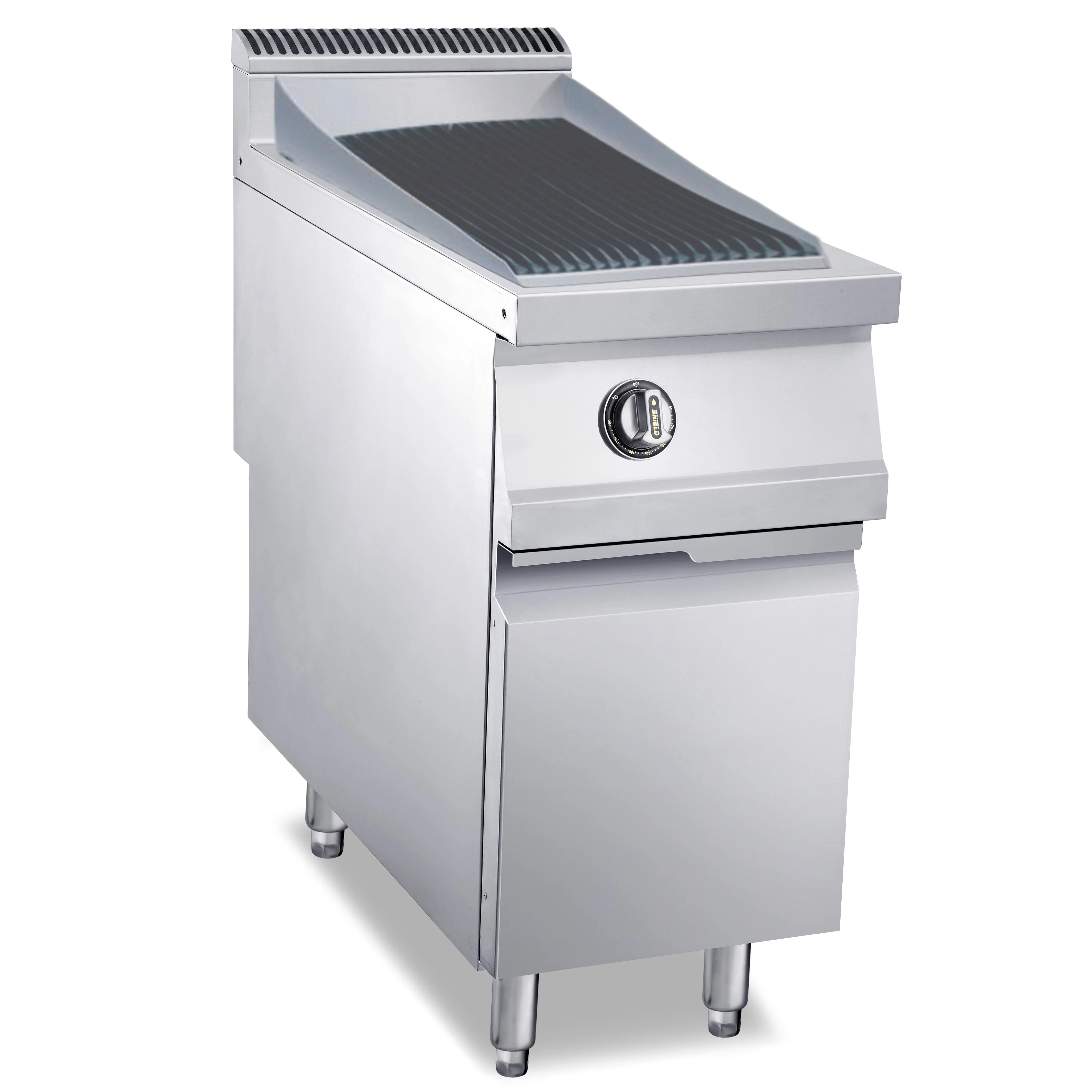 Hot selling restaurant hotel grill stainless steel OEM gas lava grill with cabinet