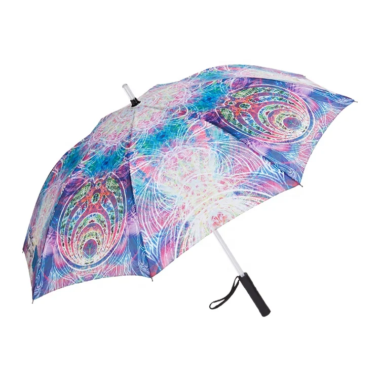 Golf Lightning Proof Automatic Umbrella Sublimation Led Trade Light