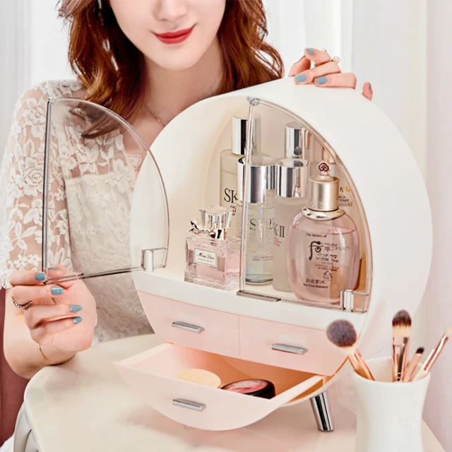 Cosmetic storage box Large-capacity drawer type desktop dust-proof makeup box Skin care product dressing table storage box