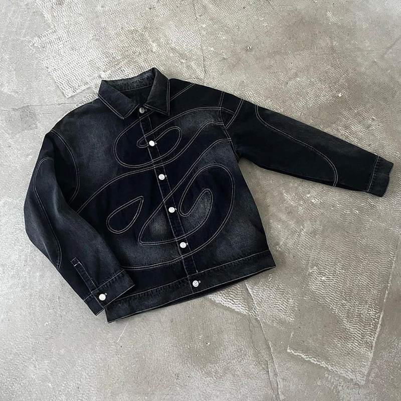 YSJY custom outfits denim jeans jacket sets customized man clothing street wear high quality denim pants sets for men