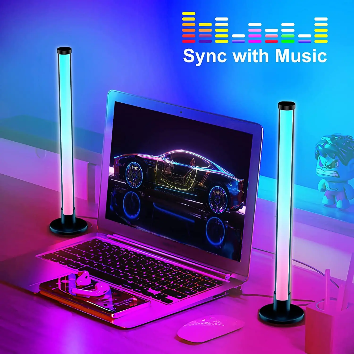RGB Smart Light Bar Ambient Light with Scene Modes and Music Modes LED Picture Light for Gaming TV/PC