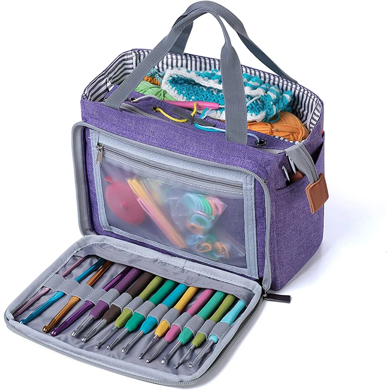 Large  Custom Yarn Storage Knitting Tote Bag  Tangle Free Yarn Tote Organizer