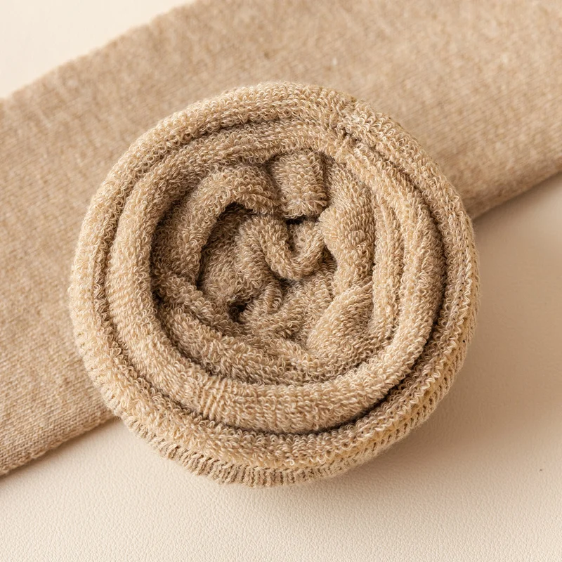 Wholesale custom logo OEM winter socks terry thicken cushion knee high socks cotton warm length snow fluffy soft tube socks