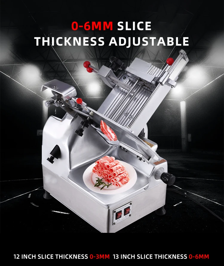 Horus 12 inch oil free automatic frozen meat cutting machine adjustable single meat roll slicer machine