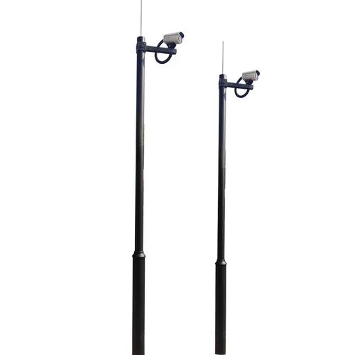 Huatai segmented hot-dip galvanized CCTV pole, 3m 4m 5m 6m steel pole for camera installation
