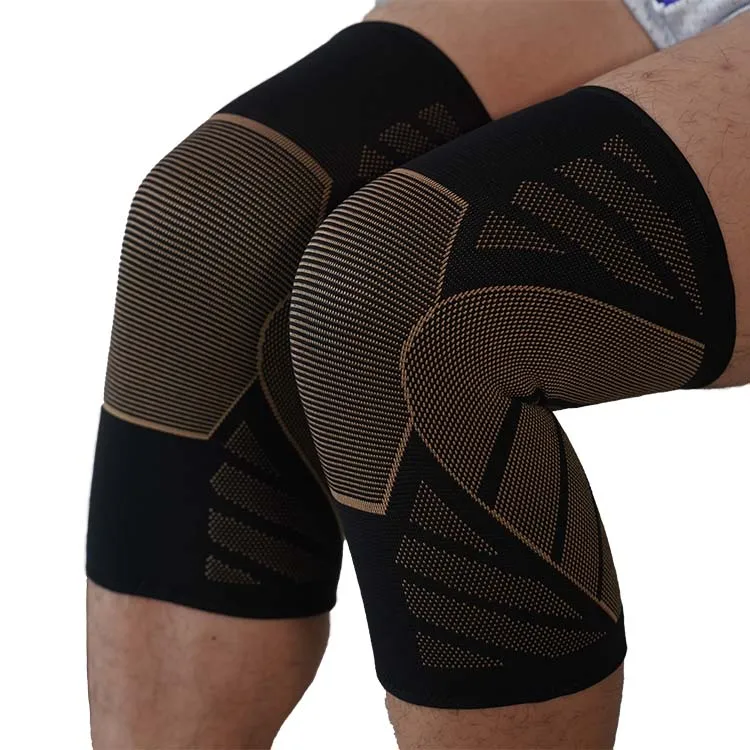 Top selling copper knee brace custom running nylon spandex knee sleeve for sports
