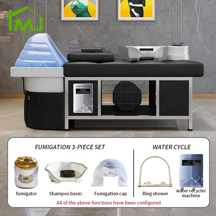 Factory custom Ceramic basin Beauty Hair Salon massage table thai Shampoo Bed