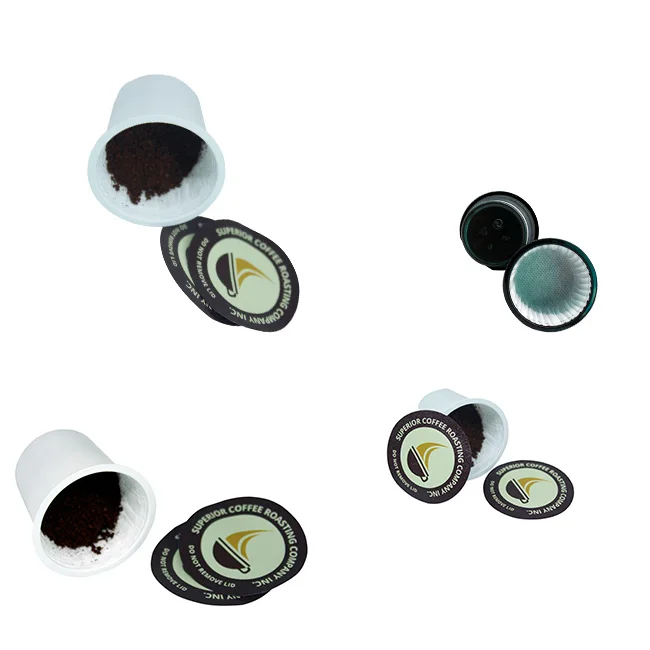 Nespresso Coffee Capsule K Cups With Lid and Compostable Empty K-Cup Pod
