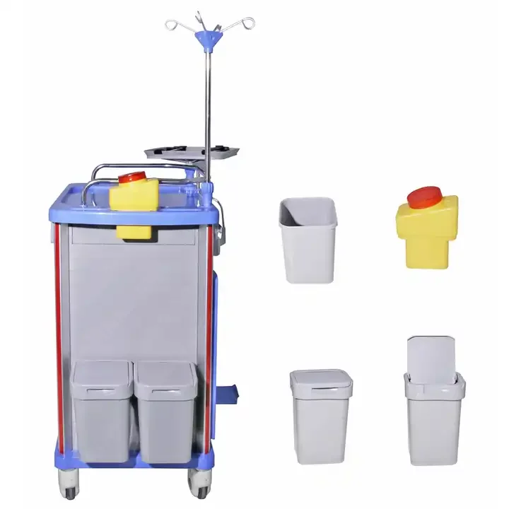 Hight quality Hospital Clinic Medical Emergency Multi-function Crash Cart  ABS Medication  Trolley