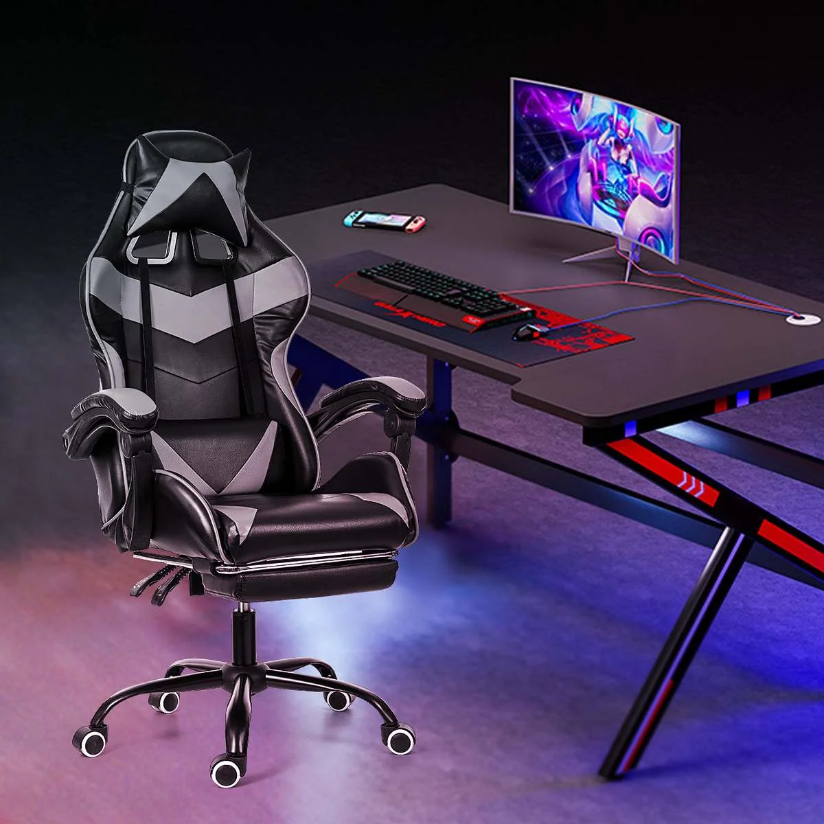 Modern Computer Desk Gaming Computer Table Rgb Pc Metal Big Pc Standing Desktop Study