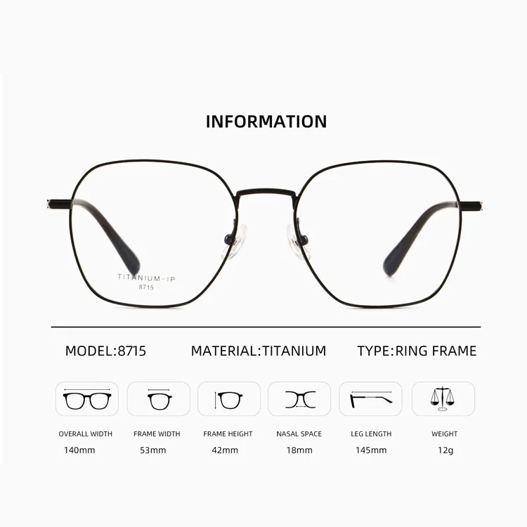 Pure Titanium Good Design Eyewear Vintage Ultra-Light Frame Optical Frame Titanium Magnifying Glass