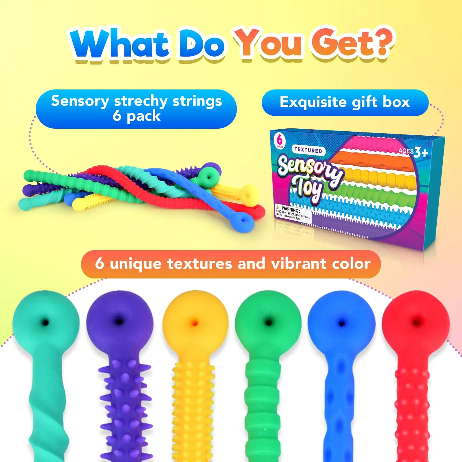 Special Need in Stock Promotion Decompression Autistic Fidget Stretchy Sensory Texture Toys for Baby Kids Gifts