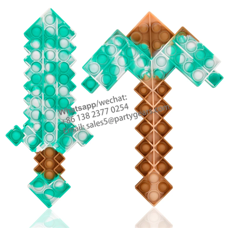 Оптовая продажа, пузырьковое оружие my world, игрушечный меч/кирпик, детский новый сенсорный набор с нажимом, игрушки-антистресс, меч и Пикакс-игрушка