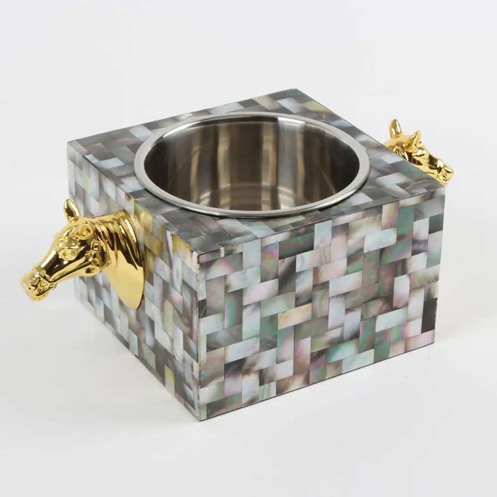 Light luxury leather ice bucket household large wine barrel insulation barrel creative bar ice bucket champagne barrel beer barr