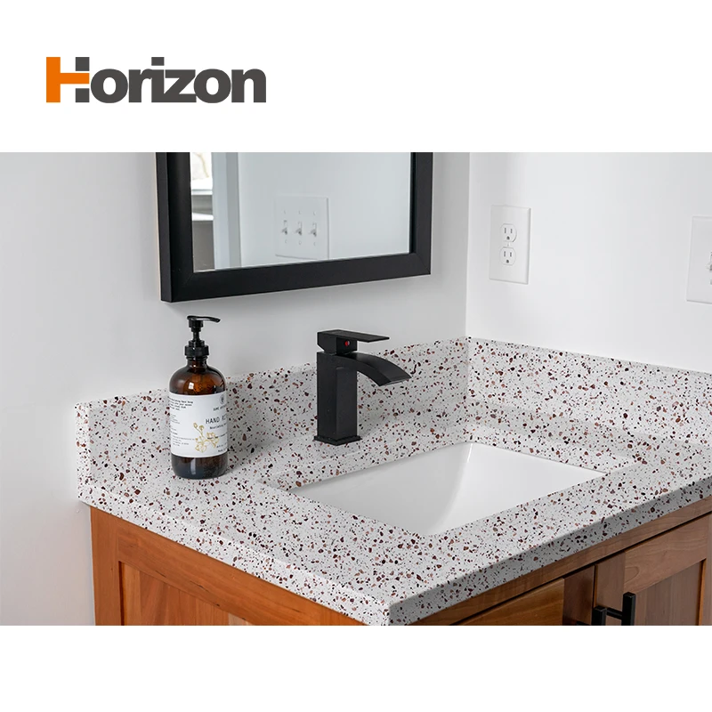 Horizon Quartz Stone Calacatta White Grey Veins Natural Marble Look Artificial Stone Slabs Wholesale Kitchen Countertops