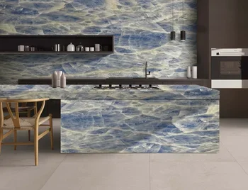 New Arrival House Decoration Real Transparent Blue Onyx Stone for Floor and Wall Tile