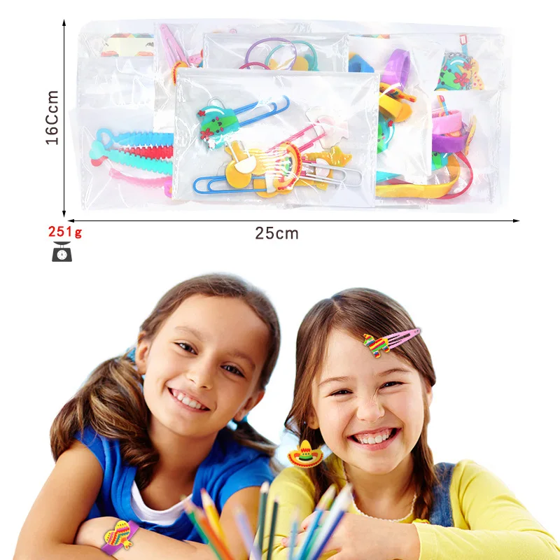 Hot sale new arrival 54pcs Mexican styles alpaca cactus straw hat guitar tower children party decoration gifts