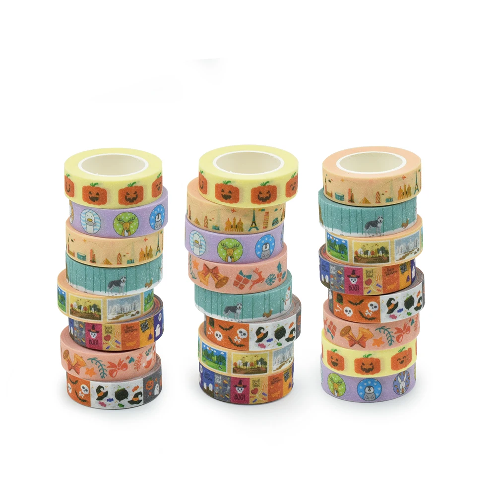 A4 size Custom make CMYK printing DIY pattern washi tape and sticker for decoration