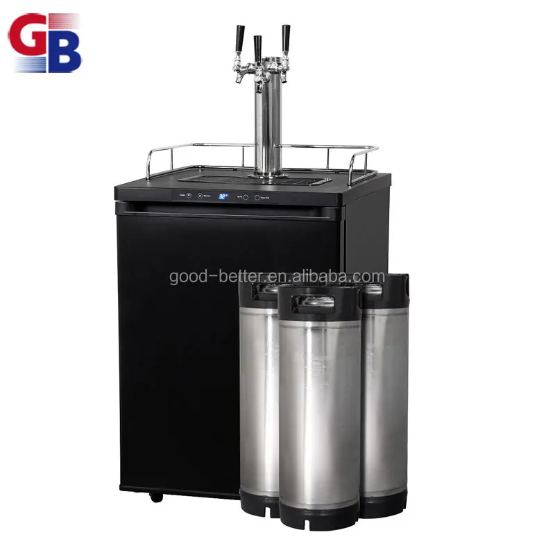 GB1030327 New model 6.0 cubic feet Black color three taps Beer ball lock keg kegerator with digital display