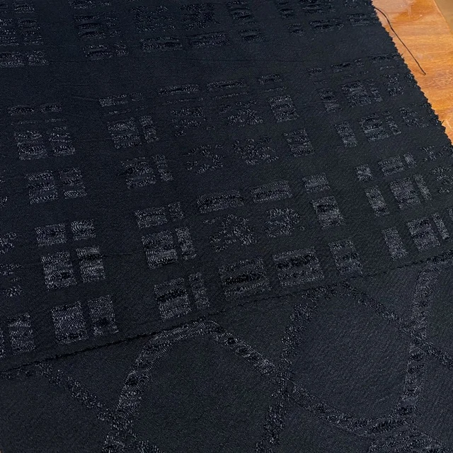 Jacquard Manufacturer Customized Pattern Luxurious Dark Black Abaya Fabric Women Muslim Dress 2024 Dubai Elegant