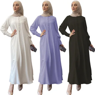 Manufacturer 2021 latest Chiffon waist double layer Well Made prayer dress for muslim women 2 piece nida jilbab ramadan dress