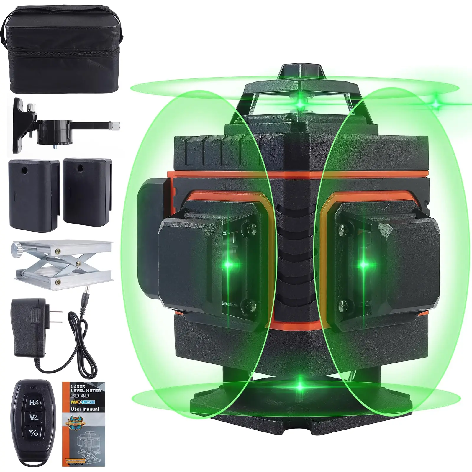 4d Laser Level 360 Degree Machine Tool Lazer Leveler 16 lines Tile Laser Leveling System Tool