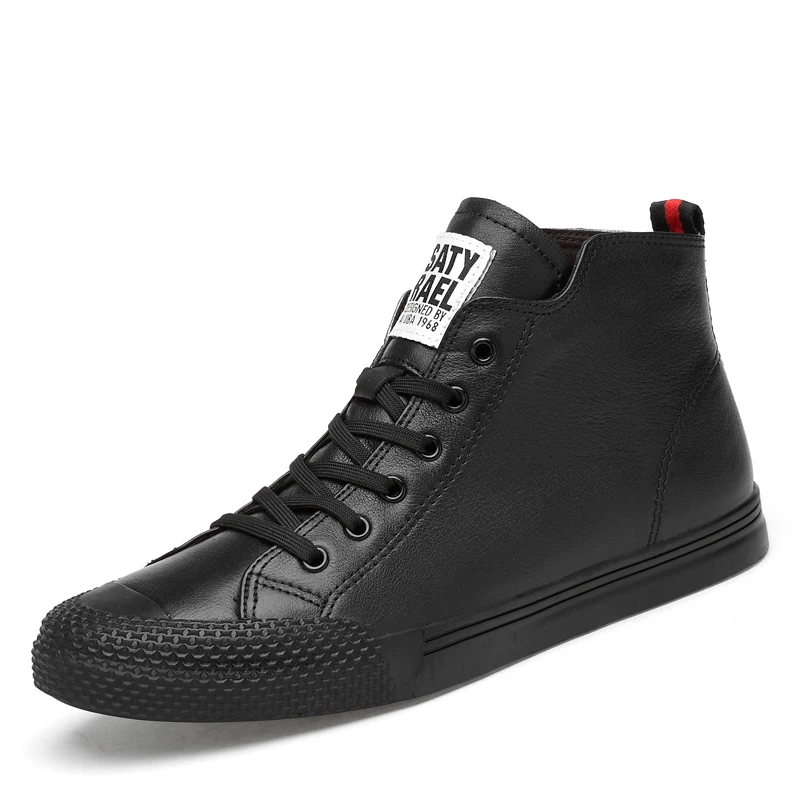 High Top Lace up Round Toe Pull Tap Upper Stitching Mens Sneaker for Running Walking