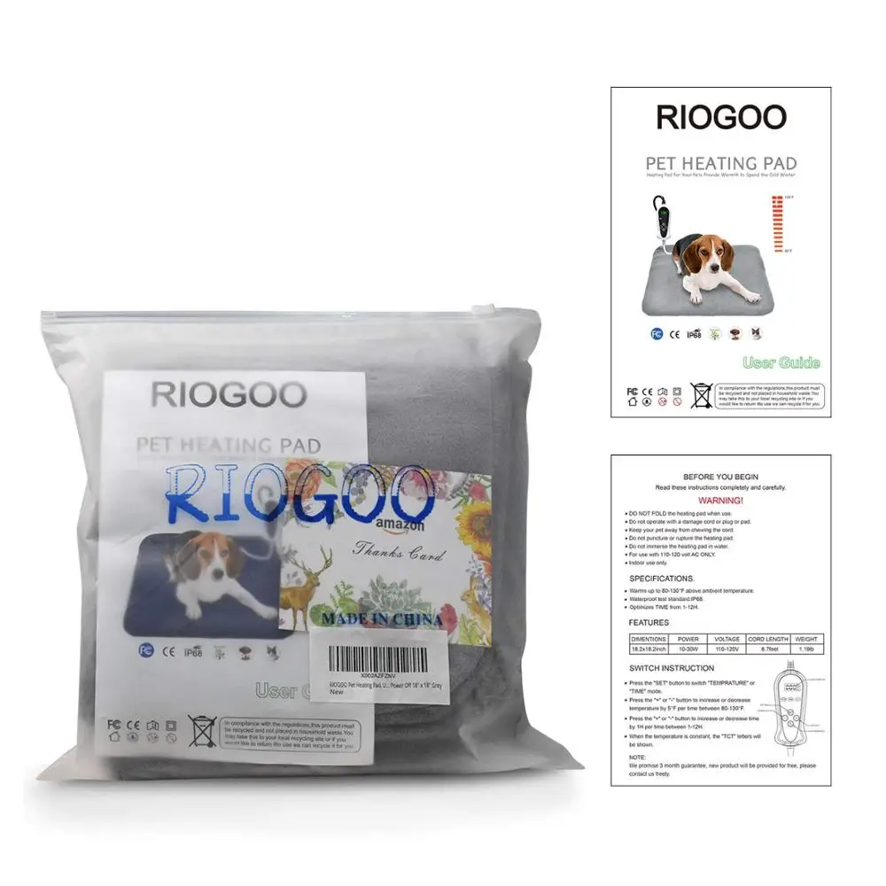 Pet Heating Pad Upgraded Electric Dog Cat Heating Pad Indoor Waterproof Auto Power Off