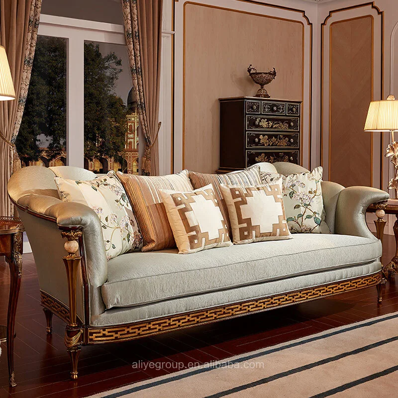 Роскошный домашний высококачественный итальянский дизайн классический стиль Роскошный Одноместный шезлонг для отдыха красный бархатный диван и кофейный столик