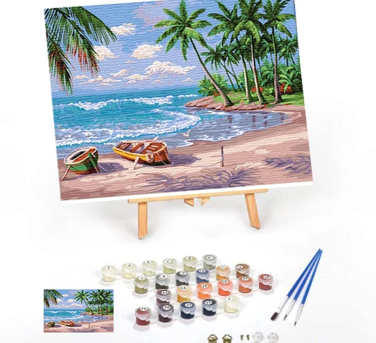 Customized Colorful Abstract Acrylic Pintar Cuadros Coloring Set Diy Paint By Numbers