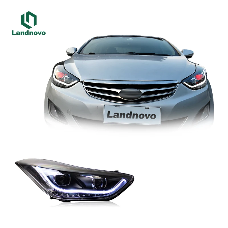 Landnovo Wholesale Car Led Head Light Lamp For Hyundai Elantra  2012-2016 Led Light Headlight Headlamp