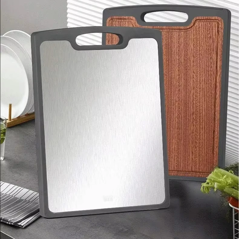 Customization kitchen titanium cutting board pure titanium+African mahogany Chopping Board  98% pure titanium cutting board