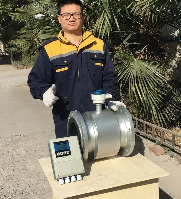 Intelligent 24V Remote IP68 Waterproof Large-caliber 10 Inch 250mm Sulphuric Acid H2SO4 Electromagnetic Water Meter Flowmeter