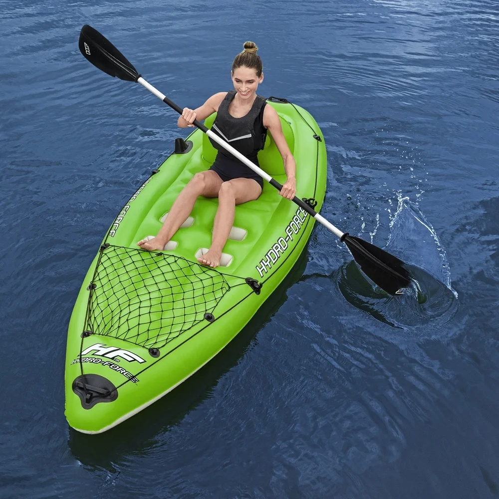Bestway 65097 Single Seat Koracle  X1 Kayak Inflatable Fishing Canoe Set with carry bag, paddle