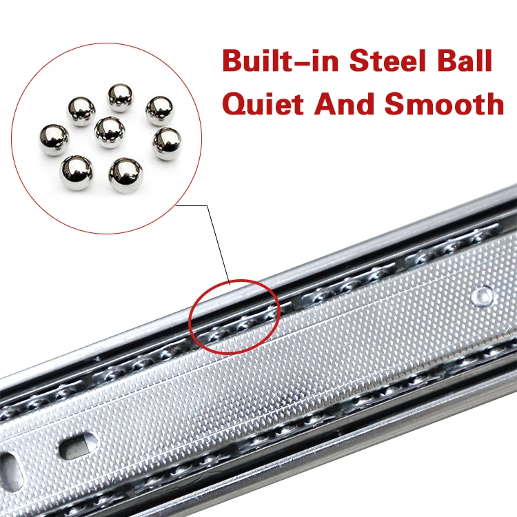 Kitchen Cabinet Drawer Slider Stainless Steel Telescopic Channel Rail Ball Bearing Drawer Slides For Vietnam