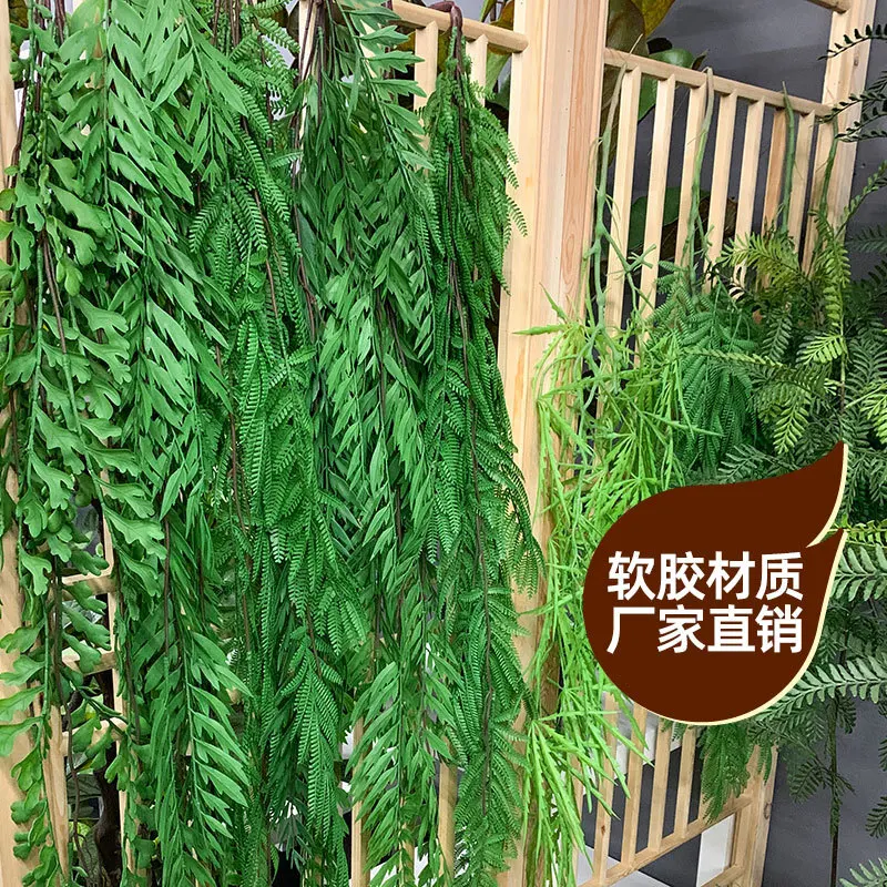 High Simulation Faux Green Hanging Plant Artificial Ferns With 30 Leaves For Home Wedding Decoration