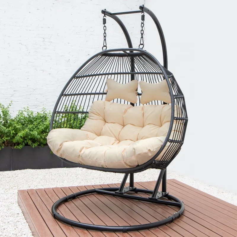 Rope Woven Hanging Patio Swing Egg Chair Rattan Pod Outdoor Furniture Egg Chair