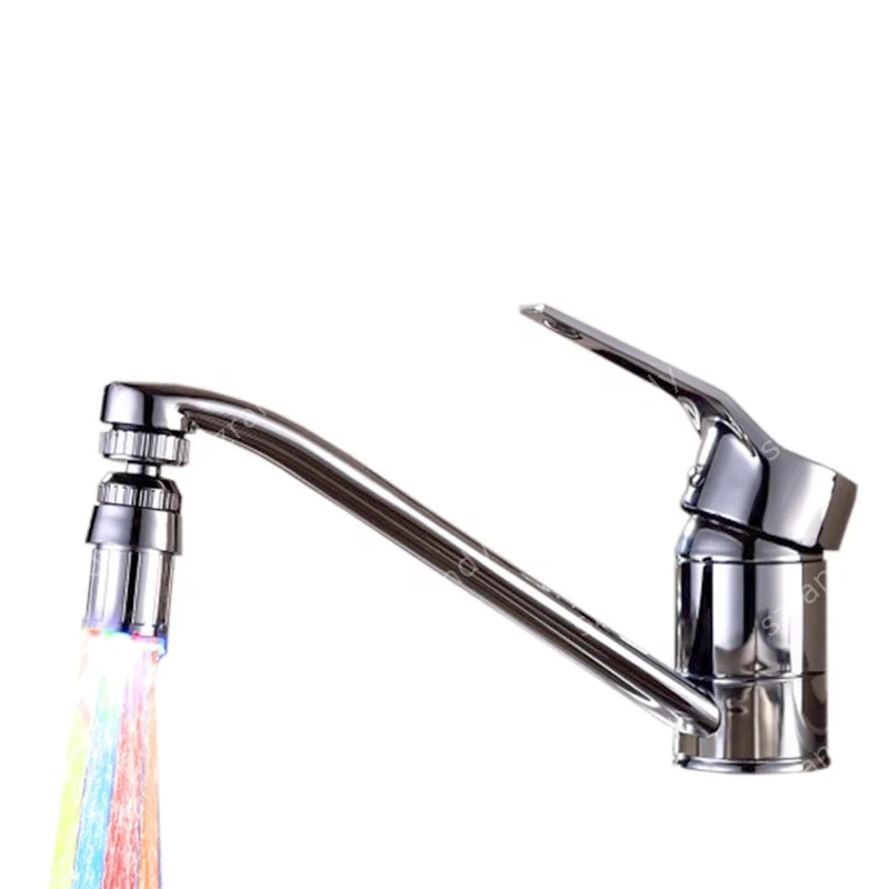 Single Blue Color led light water faucet tap