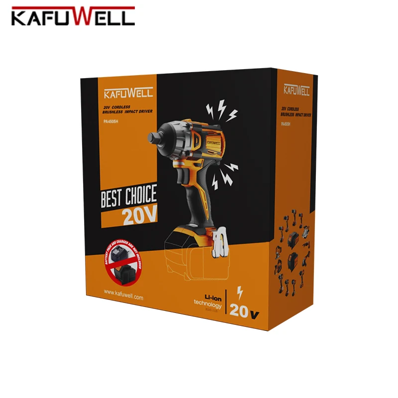 KAFUWELL PA4505H оптовая продажа 250N.m макс. беспроводной аккумулятор с высоким крутящим моментом инструменты ударный