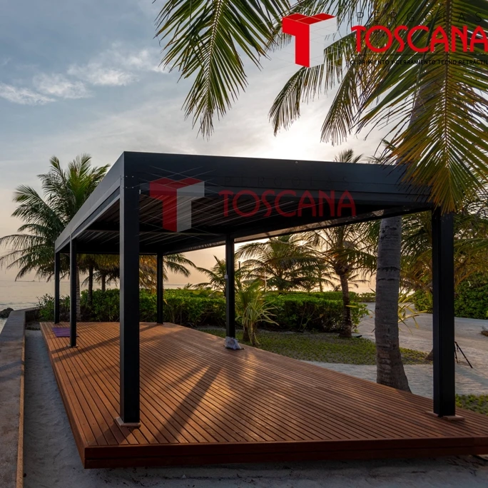 
Waterproof Louver Roof System Kits Outdoor Gazebo Garden Bioclimatic Aluminum Pergola 