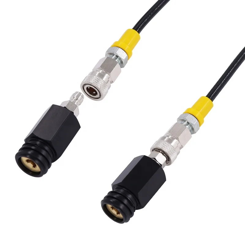 2m High Pressure Hose Adapter Filling Gas Hose with 2000psi Pressure Gauge for Soda Maker Machine