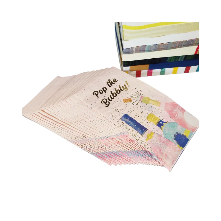 Wood pulp 33*33cm 3ply odm colored napkin paper customized color printing paper napkins & serviettes